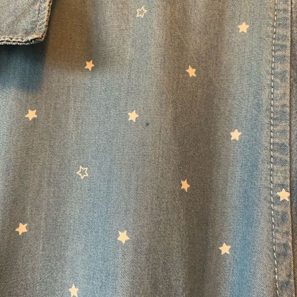 Thread & Supply Chambray Star Shirt Tencel Dress Sz Lg - Picture 10 of 12